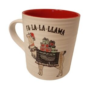 Fa-La-La-LLama Christmas Collection Stoneware Coffee Mug Cup Cypress Home 14oz